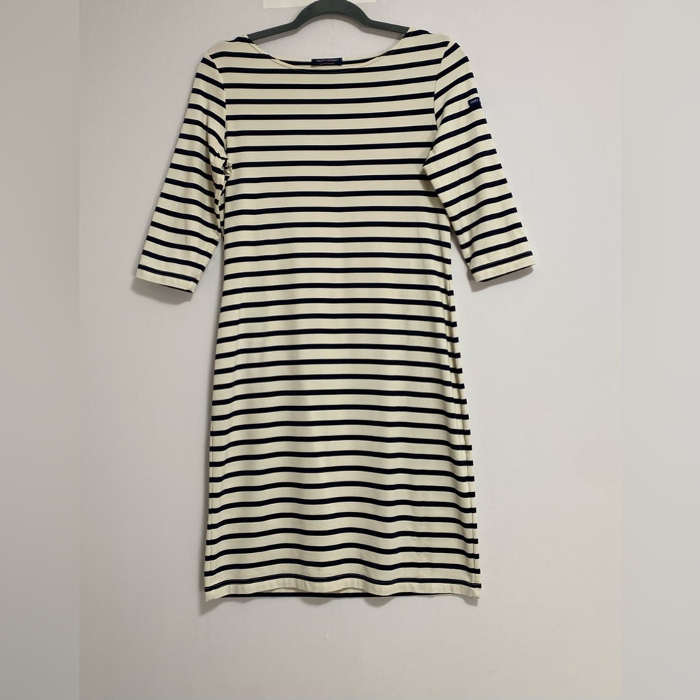 Saint James Navy and White Striped Dress